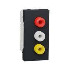 3 RCA конектора 1 модул, антрацит, New Unica, Schneider Electric NU343154