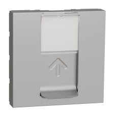 Капак за розетка RJ45 без конектор, 2 модула, алуминий, New Unica, Schneider Electric NU941130