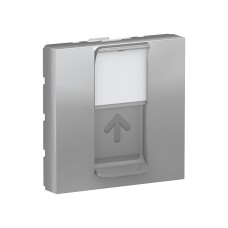 Капак за розетка RJ45 Keystone/Systimax 2 модула, алуминий, New Unica, Schneider Electric NU946130