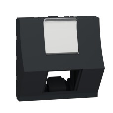 Капак за розетка RJ45 2xKeystone/Systimax 2 модула, антрацит, New Unica, Schneider Electric NU946454