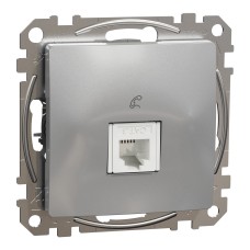 Телефонна розетка, RJ11, алуминий, Schneider Electric SDD113491 Sedna Design & Elements