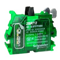 Schneider Electric ZBRT2 - Harmony XB5R - Трансмитер, безжичен и без батерия, push and release action, пластмасов, зелен