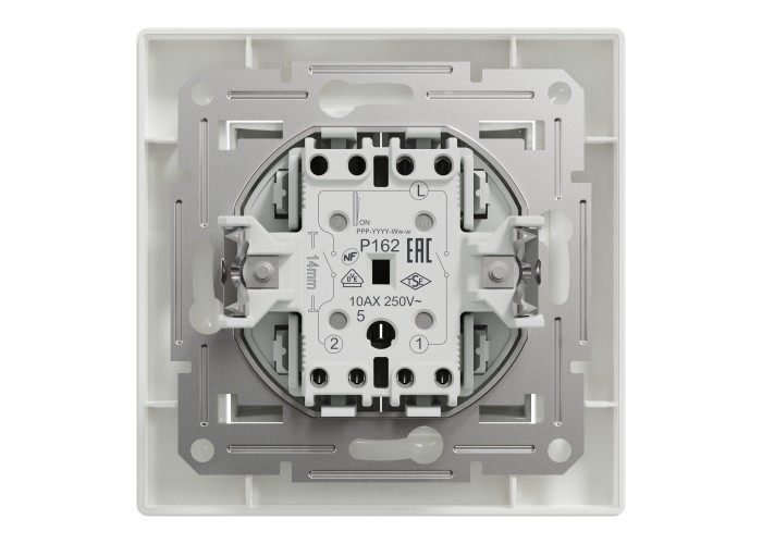 Сериен ключ-10AX, безвинтов монтаж, бял, Asfora, Schneider Electric EPH0300121
