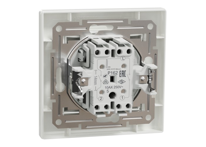 Сериен ключ-10AX, безвинтов монтаж, бял, Asfora, Schneider Electric EPH0300121