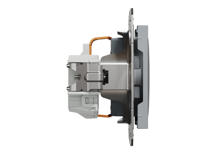 Единичен контактен излаз шуко, 16A, стомана, Asfora, Schneider Electric EPH2900162