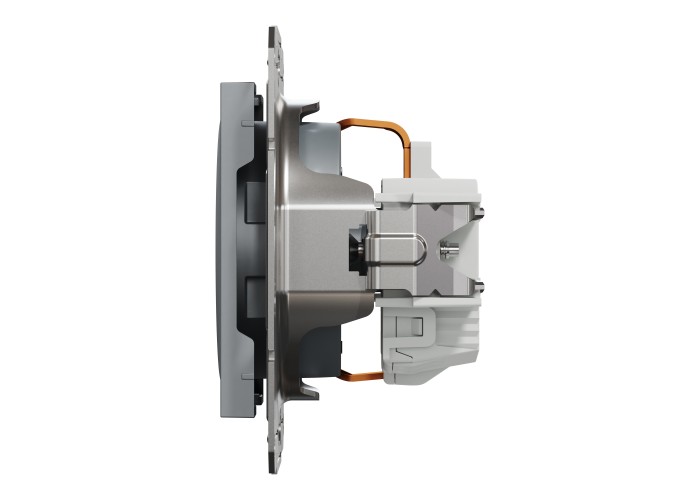 Единичен контактен излаз шуко, 16A, стомана, Asfora, Schneider Electric EPH2900162