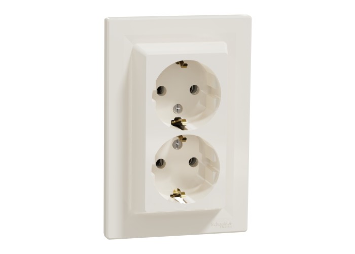Двоен контакт Шуко, 16А, крема, Asfora, Schneider Electric EPH9900123