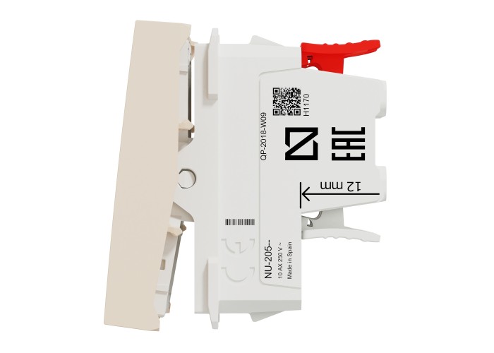 Кръстат ключ 10А 2 модула, бежов, New Unica, Schneider Electric NU320544