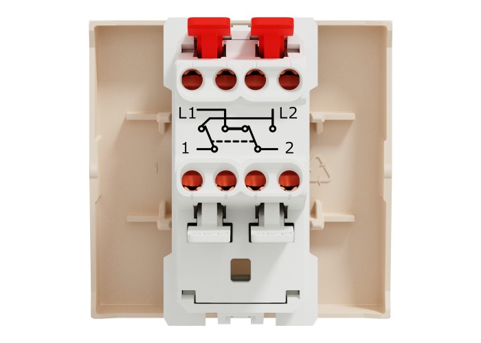 Кръстат ключ 10А 2 модула, бежов, New Unica, Schneider Electric NU320544