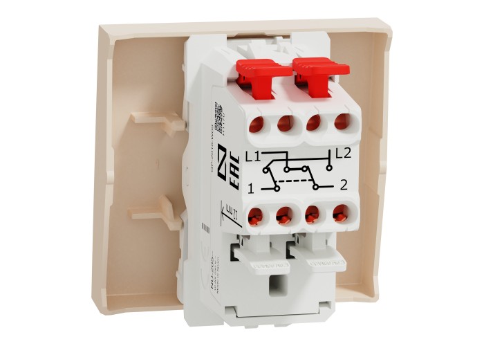 Кръстат ключ 10А 2 модула, бежов, New Unica, Schneider Electric NU320544