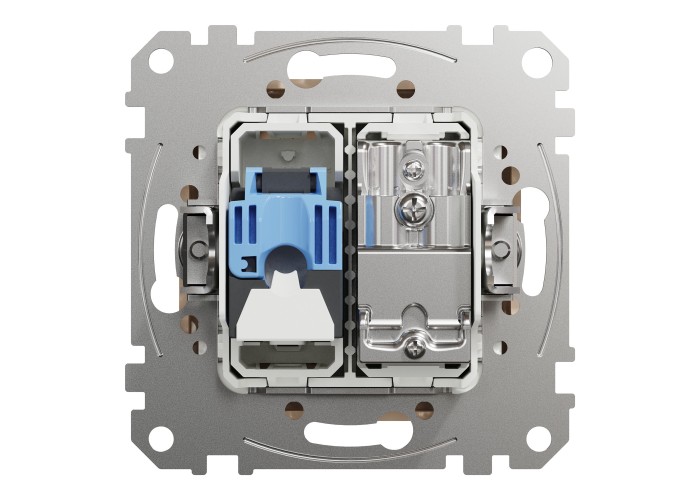 TV розетка и изход за данни, RJ45 CAT6 UTP, бежова, Schneider Electric SDD112469T Sedna Design & Elements