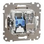 TV розетка и изход за данни, RJ45 CAT6 UTP, бежова, Schneider Electric SDD112469T Sedna Design & Elements