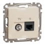 TV розетка и изход за данни, RJ45 CAT6 UTP, бежова, Schneider Electric SDD112469T Sedna Design & Elements