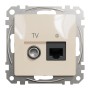 TV розетка и изход за данни, RJ45 CAT6 UTP, бежова, Schneider Electric SDD112469T Sedna Design & Elements