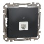 Телефонна розетка, RJ11, антрацит, Schneider Electric SDD114491 Sedna Design & Elements