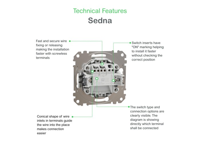 Еднополюсен бутон 10A, бежов, Schneider Electric SDD112111 Sedna Design & Elements