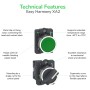 Schneider Electric XA2EA21 - Easy Harmony XA2 - Easy Harmony XA2E, бутон, пластмаса, вграден, черен, Ø22, с пружинно връщане, без маркировка, 1 NO