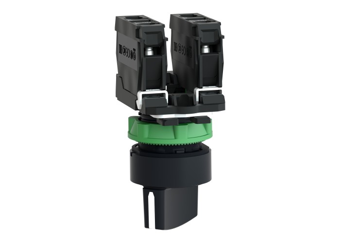 Schneider Electric XB5AD25 - Harmony XB5 - Селекторен превключвател с къса ръкохватка, пластмаса, 2 позиции, със задържане, 1 NC+ 1NO