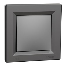 Девиаторен ключ, 10AX безвинтов монтаж IP44, антрацит, Asfora, Schneider Electric EPH0400471