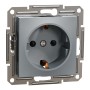 Единичен контактен излаз шуко, 16A, стомана, Asfora, Schneider Electric EPH2900162
