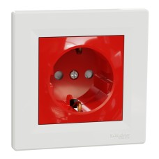 Schneider Electric EPH2900521 - Asfora - контактен излаз със защита - 16A капаче бяло/червено