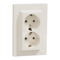 Двоен контакт Шуко, 16А, крема, Asfora, Schneider Electric EPH9900123