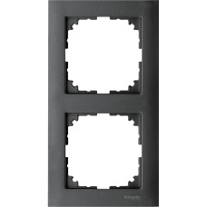 Двумодулна декоративна рамка M-PURE, антрацит, Merten System M, Schneider Electric MTN4020-3614