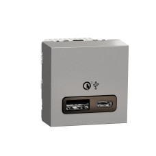 Двойно USB Quick Charge A+C 18W, New Unica, Schneider Electric NU301930