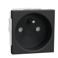 Контакт френски стандарт 2P+E 16A, антрацит, New Unica, Schneider Electric NU303954E