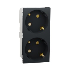 Двоен контакт Шуко 2P+E с IPT, New Unica, Schneider Electric NU306754A