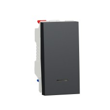 Девиаторен ключ с неутрала 10А, 1 модул, антрацит, New Unica, Schneider Electric NU310354S
