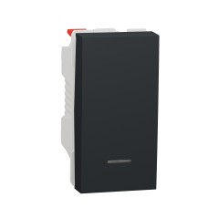 Бутон с индикаторна лампа 10А, 1 модул, антрацит, New Unica, Schneider Electric NU310654N