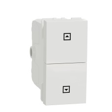 Двуполюсен ключ за щори 10 А, 1 модул, бял, New Unica, Schneider Electric NU312718SC