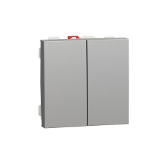 Сериен девиаторен ключ, 10А, двумодулен, алуминий, New Unica, Schneider Electric NU321330