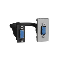 Schneider Electric NU343230 - New Unica - HD 15 конектор женски, 1 модул, алуминий