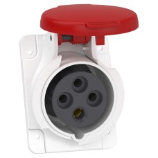 Kaedra Box Socket, Mureva PK, контакт ъглов, панелен монтаж, 16A, 3P+E, 400V, IP44, бърза връзка, Schneider Electric PKY16F434