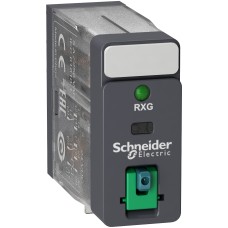 Schneider Electric RXG22BD - Harmony Electromechanical Relays - Интерфейсно реле-Harmony, с LED, 1C/O стандартно-24VDC-5A, с бутон за тест на товар