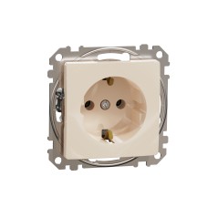 Контакт Шуко, безвинтов монтаж, бежов, Schneider Electric SDD112026 Sedna Design & Elements