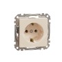 Контакт Шуко, безвинтов монтаж, бежов, Schneider Electric SDD112026 Sedna Design & Elements