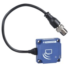 Компактна смарт антена, RFID 13.56 MHz, плоска форма 40x40x15, M12, кабел 0.2 m, Telemecanique XGCS4901201 - OsiSense XG