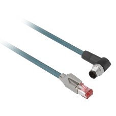 RFID Джъмпър кабел Ethernet M12/RJ45 прав/ъглов ширмован 10 m, Telemecanique XGSZ22E4510 - OsiSense XG