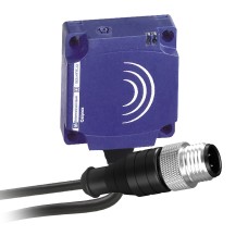 Индуктивен сензор XS, XS8 40x40x15, технополимер PBT, Sn25mm, 24...240VAC/DC, 1/2" 0.15 m, Telemecanique XS8C1A1MBL01U20